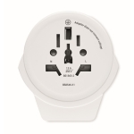 Adaptateur de voyage compact Skross World to Europe USB couleur blanc troisième vue