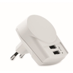 Prise Skross Chargeur européen avec 2 ports USB CHARGER couleur blanc