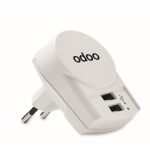 Prise Skross Chargeur européen avec 2 ports USB CHARGER couleur blanc vue principale
