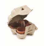 Kit de 4 pots de graines de cresson à personnaliser Eggs couleur beige deuxième vue