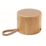 Enceinte portable personnalisable sans fil en bambou avec corde Cool couleur bois