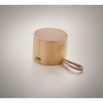Enceinte portable personnalisable sans fil en bambou avec corde Cool couleur bois deuxième vue photographique