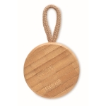 Enceinte portable personnalisable sans fil en bambou avec corde Cool couleur bois huitième vue