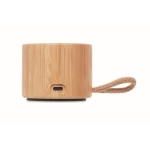 Enceinte portable personnalisable sans fil en bambou avec corde Cool couleur bois dixième vue