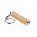 Porte-clés en bambou avec lampe de poche Llavero Linterna LED couleur bois