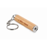 Porte-clés en bambou avec lampe de poche Llavero Linterna LED couleur bois vue principale
