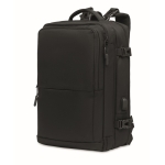 Sac à dos de voyage recyclé avec plusieurs compartiments Business Trip couleur noir deuxième vue