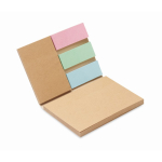 Notes adhésives avec marque-pages recyclés Reciclo couleur beige