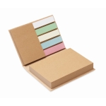 Bloc de post-it en papier recyclé et marqueurs Reciclo couleur beige