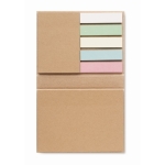 Bloc de post-it en papier recyclé et marqueurs Reciclo couleur beige cinquième vue