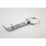 Porte-clés décapsuleur à personnaliser en aluminium recyclé Recyclo couleur argenté troisième vue photographique