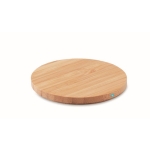 Chargeur rapide sans fil promotionnel Natura Bamboo Natura 15W couleur bois deuxième vue
