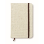 Carnet en toile et fermeture élastique A6 pages lignées Canvas couleur beige