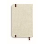 Carnet en toile et fermeture élastique A6 pages lignées Canvas couleur beige deuxième vue