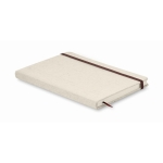 Carnet en toile et fermeture élastique A6 pages lignées Canvas couleur beige quatrième vue