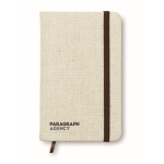 Carnet en toile et fermeture élastique A6 pages lignées Canvas couleur beige vue principale