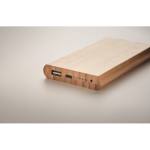 Chargeur sans fil avec logo et connexion C 6.000 mAh Bamboo couleur bois quatrième vue photographique
