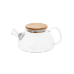 Théière en verre avec couvercle en bambou et infuseur 750ml Nordik couleur transparent
