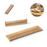 Peigne en bambou naturel avec étui en papier kraft recyclé inclus diverses couleurs