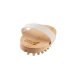 Brosse de massage anticellulite pour le bain en bois avec poignée couleur naturel image avec logo 4