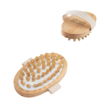 Brosse de massage anticellulite pour le bain en bois avec poignée avec zone d'impression