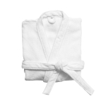 Peignoir en coton doux avec ceinture et poches 350 g/m² couleur blanc troisième vue