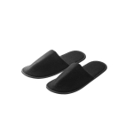 Chaussons en polyester taille 43-44 avec logo pour hôtel Roomie couleur noir
