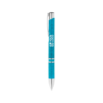 Stylo écologiques avec finition argentée et encre bleue Aster Eco avec zone d'impression