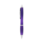 Stylo personnalisé avec bouton poussoir recyclé Encre Bleue Color RPET couleur mauve