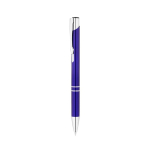 Stylo personnalisés en alu recyclé avec encre bleue Aster Recycled couleur bleu roi deuxième vue