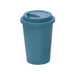 Tasse à emporter en plastique réutilisable avec couvercle 450ml couleur bleu