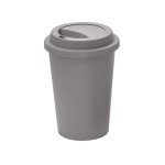 Tasse à emporter en plastique réutilisable avec couvercle 450ml couleur gris
