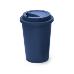 Tasse à emporter en plastique réutilisable avec couvercle 450 ml couleur bleu marine