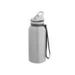 Gourde de sport en plastique avec paille intégrée et poignée 1230ml couleur gris