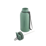 Gourde de sport en plastique avec paille intégrée et poignée 1230ml couleur vert clair troisième vue