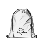 Sac réfléchissant en polyester avec anses noires 200 g/m2 couleur argenté image avec logo
