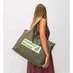 Sac 50% coton recyclé à anses longues 280 g/m² couleur vert foncé quatrième vue