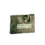 Sac 50% coton recyclé à anses longues 280 g/m² couleur vert foncé image avec logo