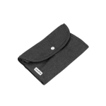 Sac promotionnel en coton pliable avec housse intégrée 140 g/m² couleur noir première vue