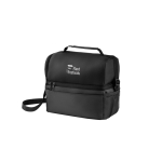 Sac isotherme en tissu avec compartiments et plusieurs poches 7L couleur noir image avec logo