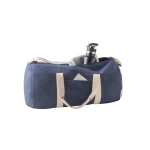 Sac de voyage en denim avec anses et sangle réglable 300 g/m² couleur bleu troisième vue