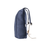Sac à dos en denim avec logo, poches frontales et bretelles 300 g/m² couleur bleu quatrième vue