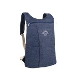 Sac à dos en denim avec logo, poches frontales et bretelles 300 g/m² couleur bleu image avec logo