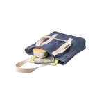 Sac en denim avec poche intérieure et longues anses en coton 300 g/m² couleur bleu troisième vue