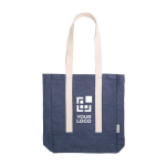 Sac en denim avec poche intérieure et longues anses en coton 300 g/m² avec zone d'impression