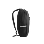 Sac à sangle unique rembourré en RPET à réflecteurs et poche avant couleur noir troisième vue