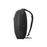Sac à sangle unique rembourré en RPET à réflecteurs et poche avant couleur noir quatrième vue