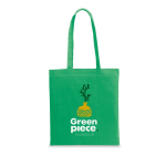 Sac en coton publicitaire recyclé rPET coloré 180 g/m2 couleur vert image avec logo