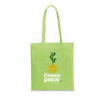 Sac en coton publicitaire recyclé rPET coloré 180 g/m2 couleur vert clair image avec logo