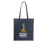 Sac coton publicitaire recyclé et rPET coloré 180 g/m2 Reciclo Cairo couleur bleu marine image avec logo